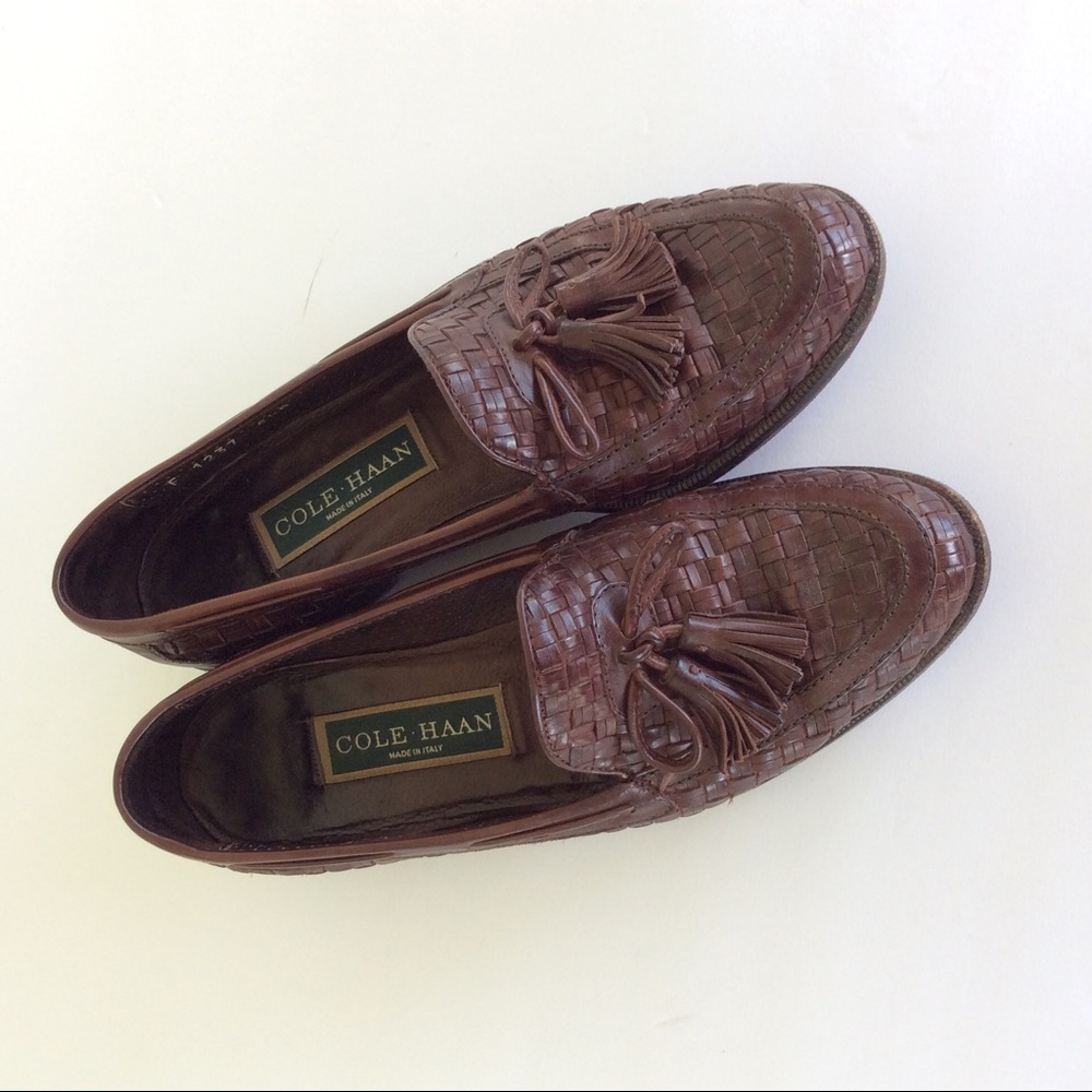 Cole Haan Brown Woven Loafers